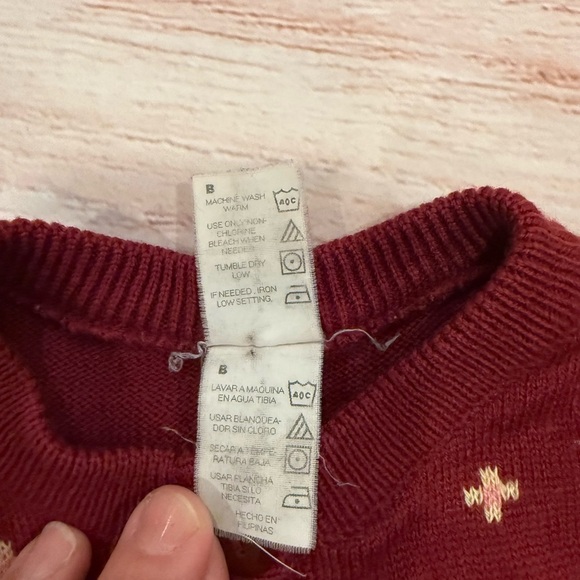 Baby girl vintage 90s sweater knit teddy bear Bow Buttons 18 Months - Picture 2 of 4